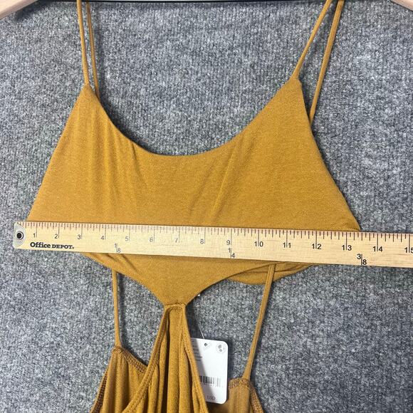 NWT $70‎ Free People Beach Piper Sleeveless Cutout Midi Dress Gold Size S - Picture 6 of 10